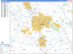 Santa Rosa Wall Map Basic Style 2026